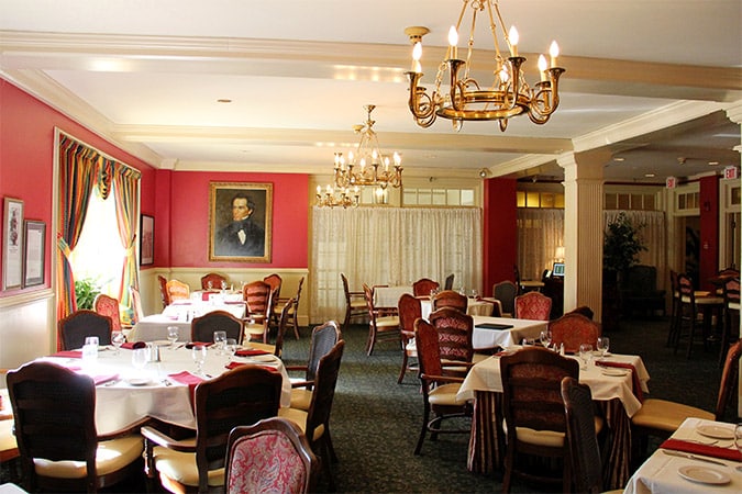Nathaniel Hawthorne's portrait hangs over his namesake restaurant.