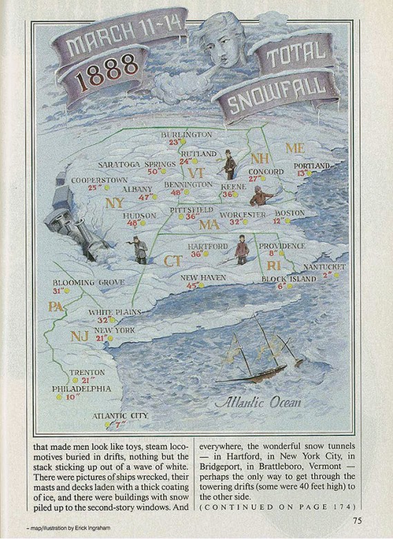 blizzard of 1888 snowfall