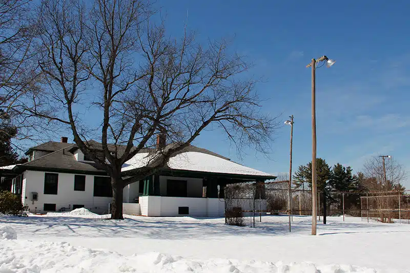 Camp Bauercrest beneath a blanket of snow.