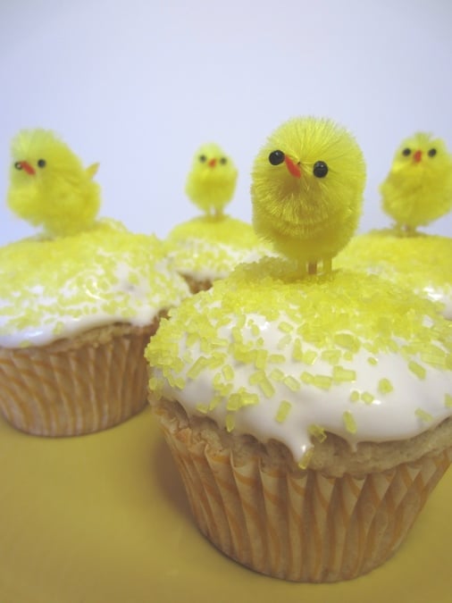 Easter chick cupcake toppers