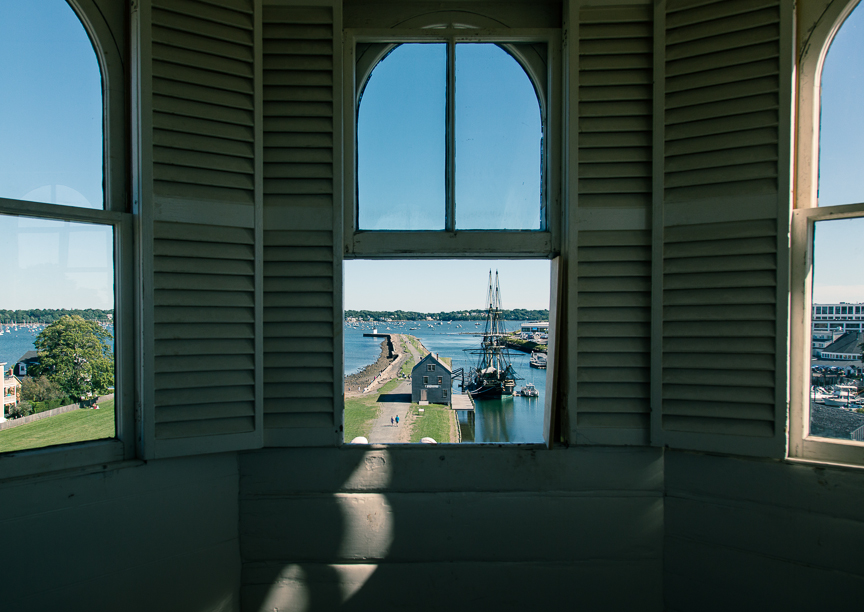 View of Derby Wharf from the widow's watch in Salem's Custom House.