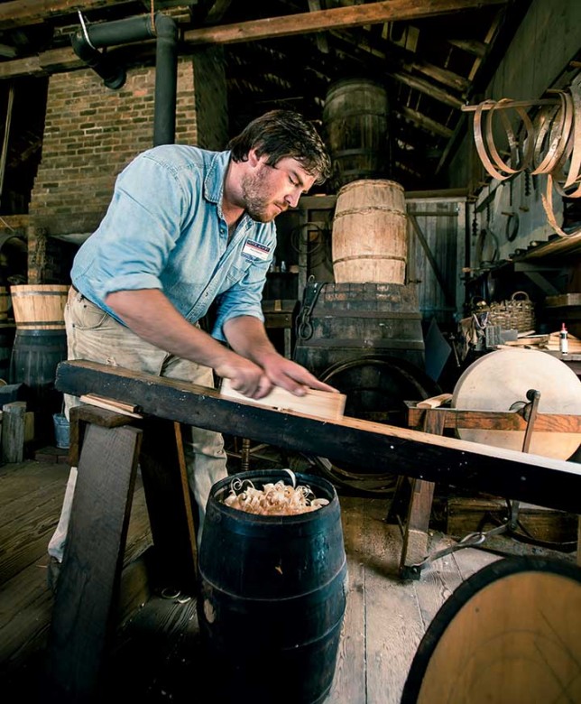 Barry Keenan in the cooperage.