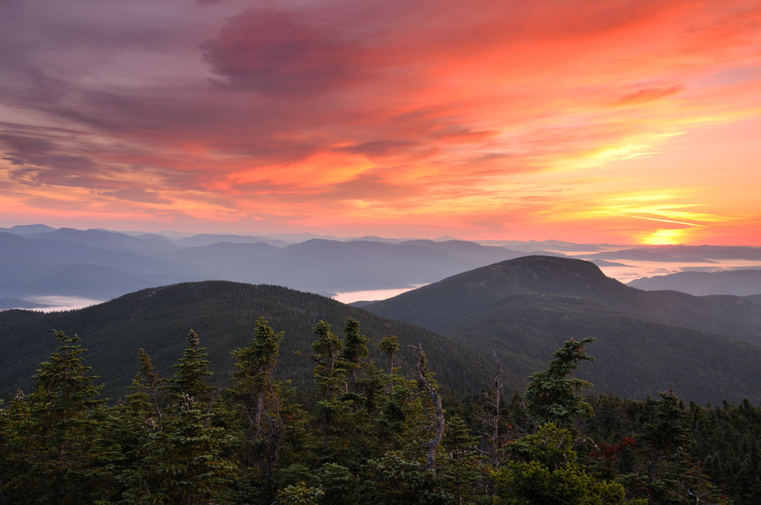 One of the photographer's favorite photographs of the White Mountains at sunrise.