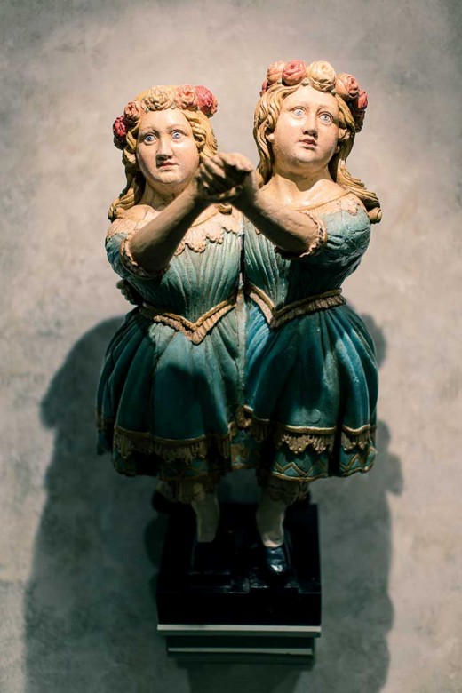 The figurehead Sisters is one of many such ships’ carvings in Mystic’s collection.