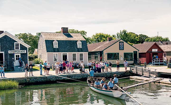 A step back in time: Mystic Seaport’s village was created with authentic 19th-century shops and businesses from around New England transported to this site.