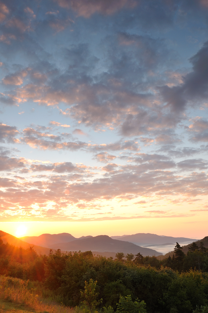 A fabulous summer sunrise in New Hampshire's White Mountains.