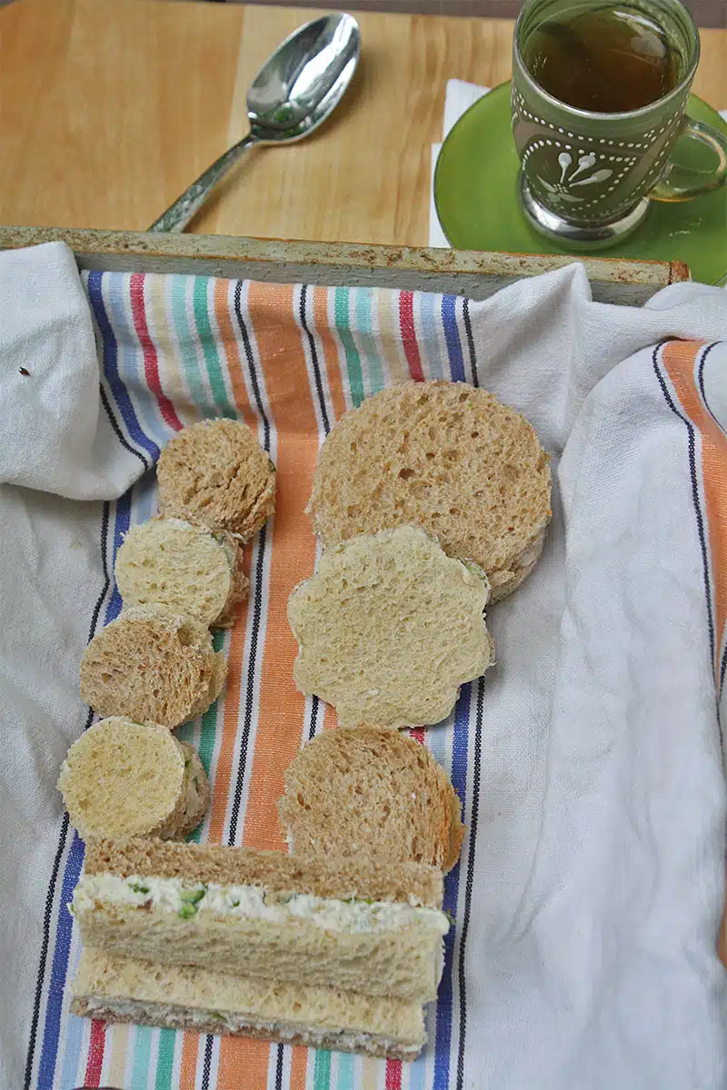 Chicken and asparagus tea sandwiches