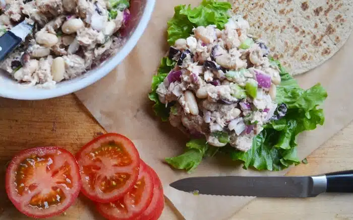 tuna bean salad sandwich