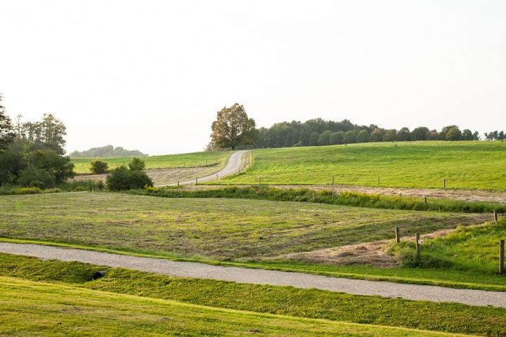 Fields and pathways at Sheburne Farm, a 1,400-acre working farm located on the shores of Lake Champlain.