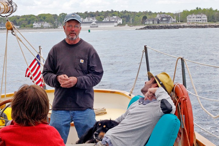 Captain Rich shares a bit of local history as we glide along the waves aboard the Schooner Eleanor.