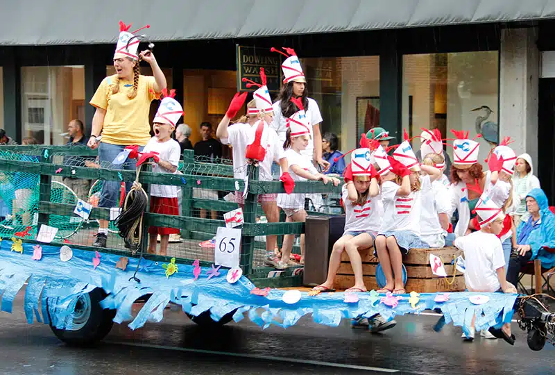 A little rain doesn't stop this band of performers.