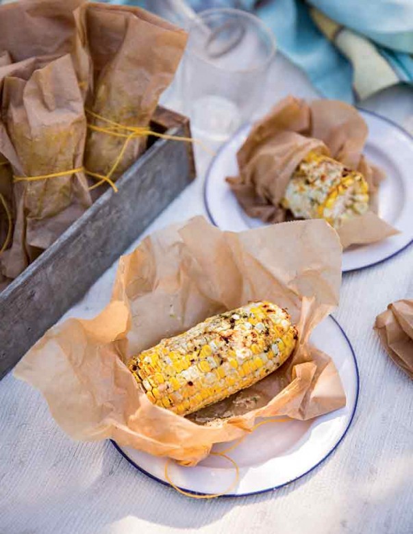 Garlicky Cheese-Crusted Corn