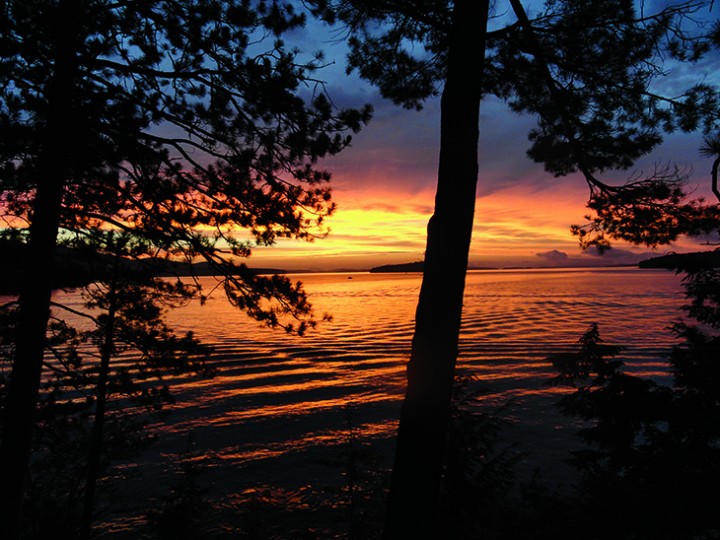 Sun setting over Meredith Bay.