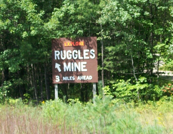 Ruggles Mine 3 Miles Sign