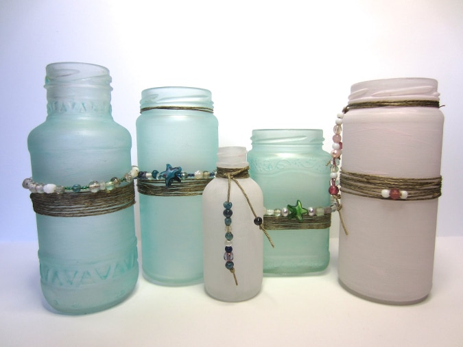 Sea glass bottles
