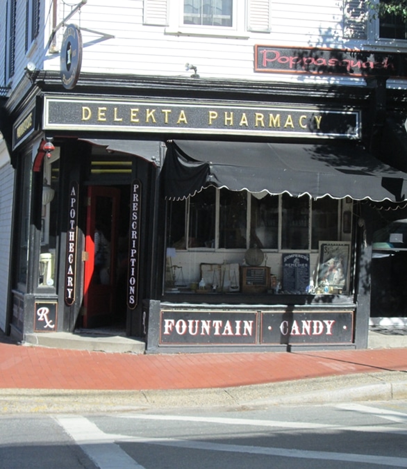 Don't miss a stop at Delekta Pharmacy, known for their delicious coffee cabinet.