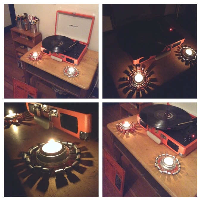 Tealights and listening to vintage vinyl -- this is a great combo 