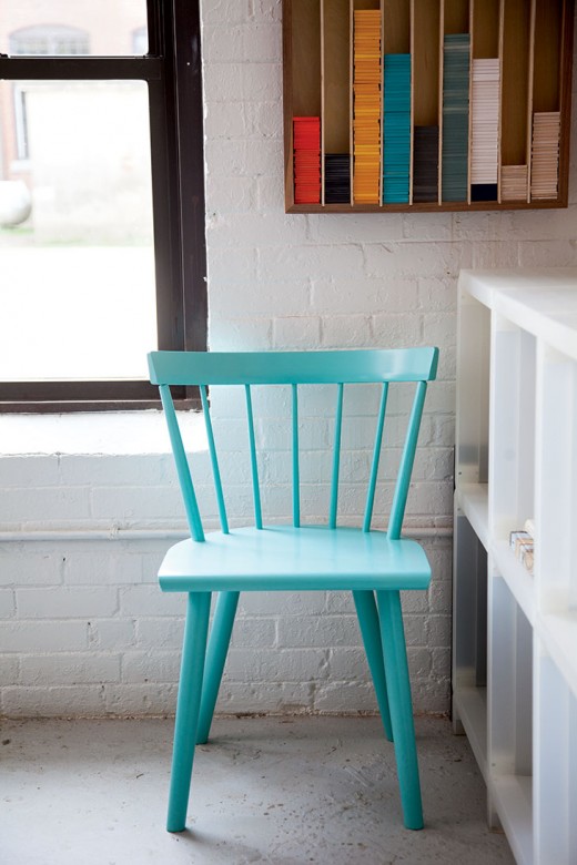 The Colt lowback chair in cyan.