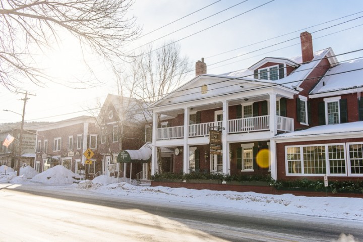 Green Mountain Inn in the heart of the historic village of Stowe, Vermont.