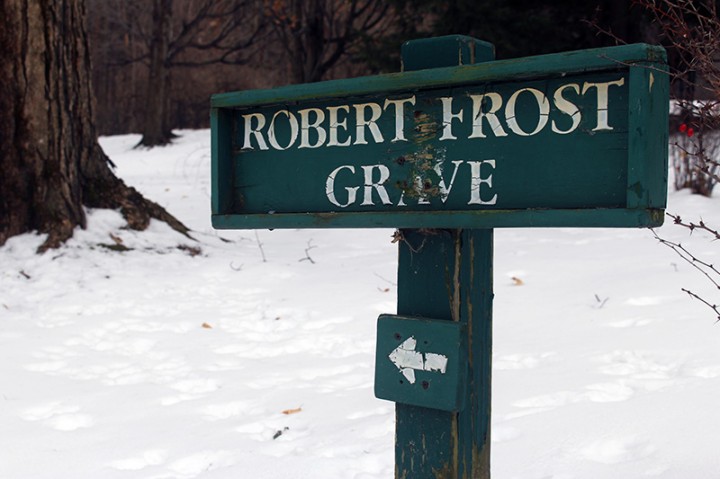 Poet Robert Frost is buried in the Old Bennington Cemetary behind the Old First Congregational Church.