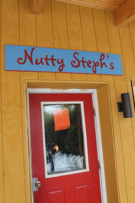 Nutty Steph's shares a building with the Red Hen Bakery and Cafe (with wifi, which is where I composed this post)