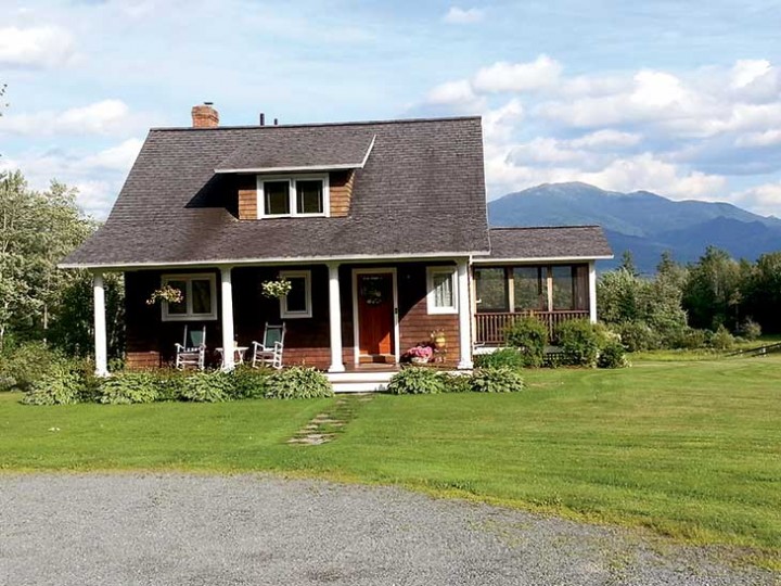 This White Mountains property features open land, old stone walls, and lovely views of Mount Lafayette. 
