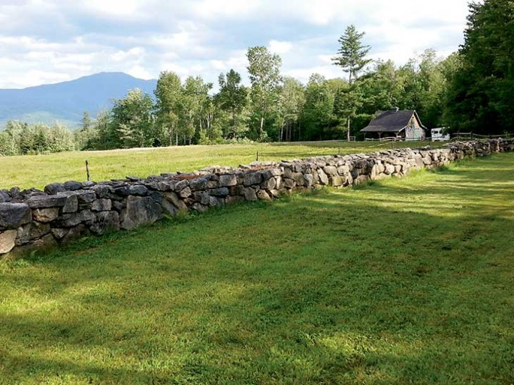 This White Mountains property features open land, old stone walls, and lovely views of Mount Lafayette. 