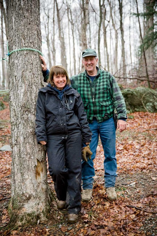 Cecile and Tommy Branon, seventh-generation Vermont maple producers, with 66,000 taps over 2,000 acres. 