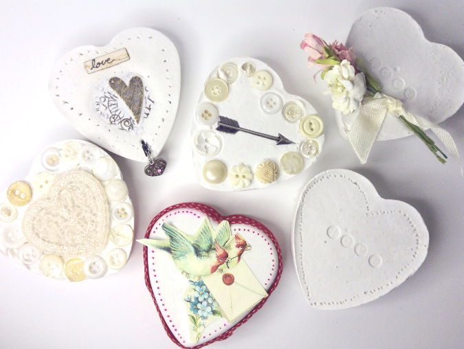 Plaster of Paris Hearts  Valentine's Day Project - New England