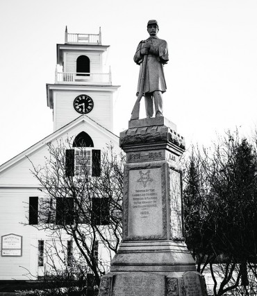 A Civil War memorial statue; Bennington, New Hampshire