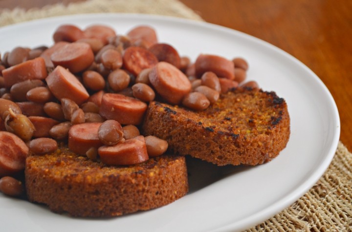 Franks and Beans with Brown Bread