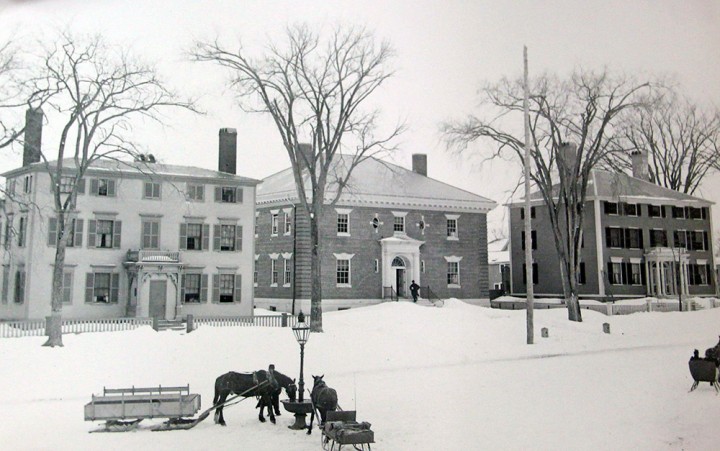 This photo, taken at the turn-of-the-century -- shows the Sullivan-Sleeper House, County Record Building, and Gardner House.