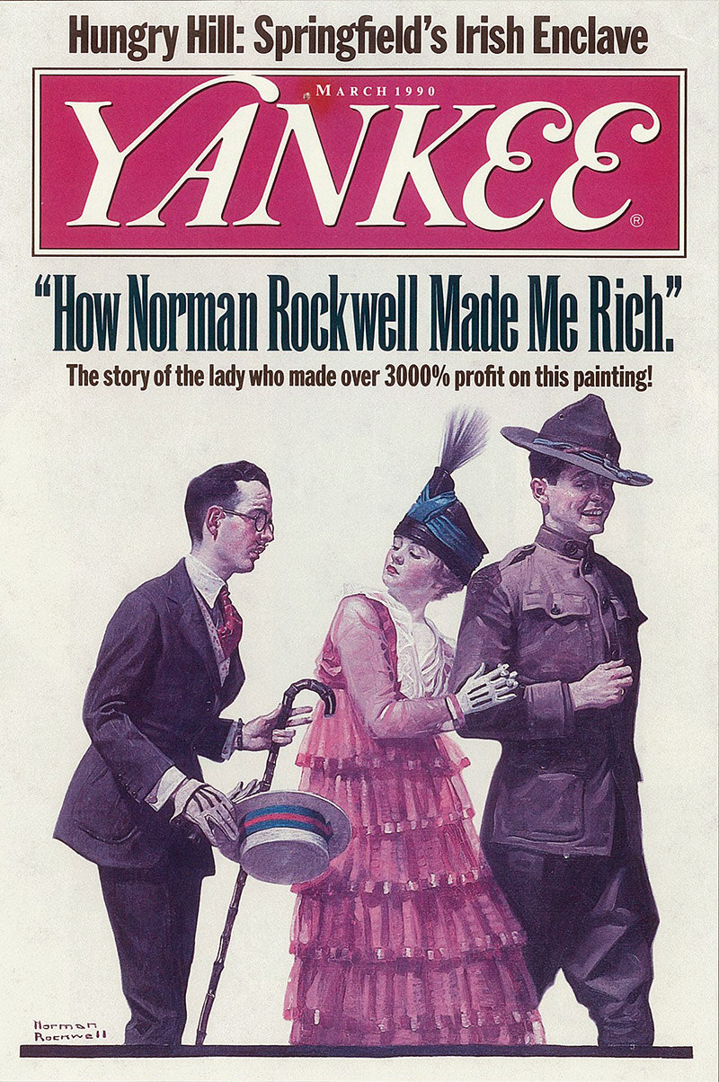 "Excuse Me," by Norman Rockwell, graced the March 1990 cover of Yankee Magazine.