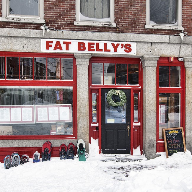 Fat Belly's is a great pit stop while snowshoeing through Portsmouth. 