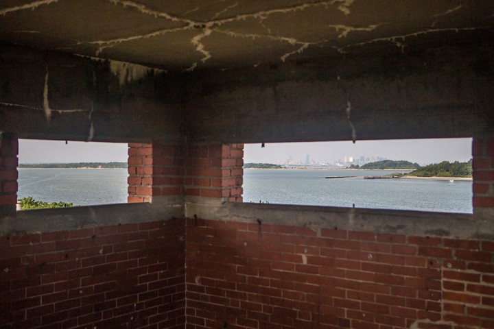 The view from a WWII bunker on George's Island.