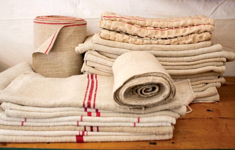 Fine linens at Hertan's, Booth #189.