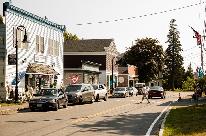 The small and quiet Main Street includes the village's go to shop for supplies, Winter Harbor 5&10.