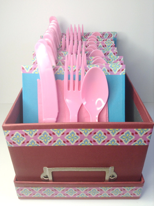 Utensil Pockets stored in a photo box
