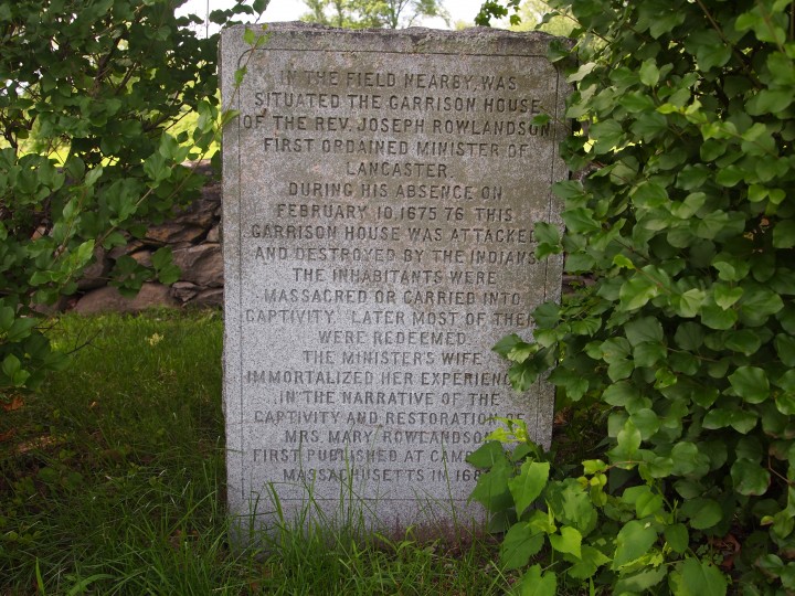 This small monument marks the field where Lancaster's original settlement once stood.