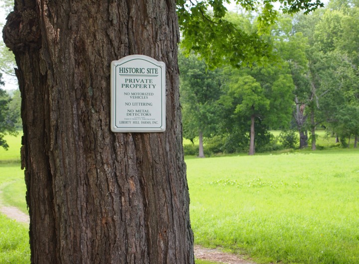 This sign marks the field as a historic place.