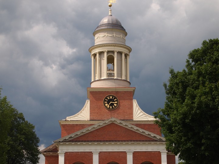 Though this was certainly not the building parishioners worshipped in back in 1653, Lancaster's picturesque First Church of Christ, located directly across from town hall, lists Joseph Rowlandson as its first minister. 