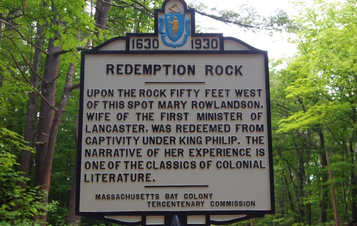 This marker gives visitors a brief history of Redemption Rock. 