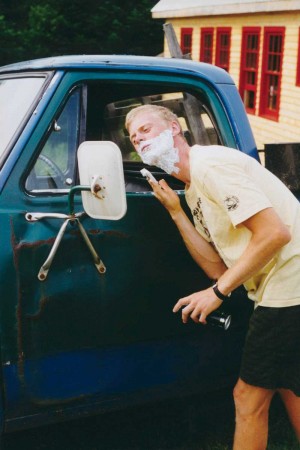 The old Dodge truck does double duty as Ben gets ready for the big day: August 17, 1998, when he and Penny tied the knot.