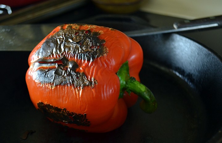 charred red pepper
