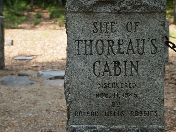 This post helps mark the place where Thoreau built his cabin years ago.