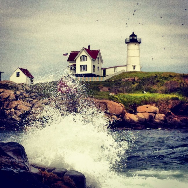 Off the coast of York, in southeastern Maine, the Nubble and its lighthouse are off-limits to the public, but visitors can catch a great view from Sohier Park on the mainland. This area saw many shipwrecks before the lighthouse was constructed. The wreck of the Isidore in 1842 is the most famous; her crew all perished. Since then, legend has it that a phantom ship continues to haunt the seas around Cape Neddick.