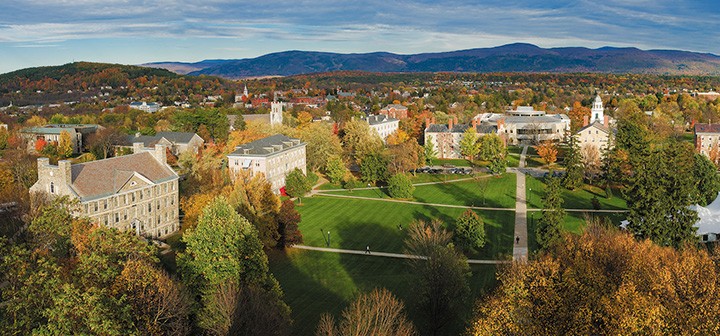 The Middlebury College campus and the surrounding Town of Middlebury are particularly scenic in the fall.