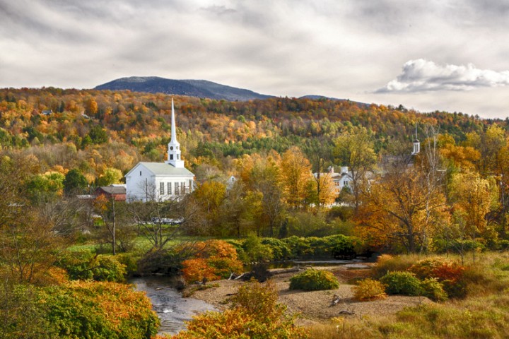 Stowe, VT in fall