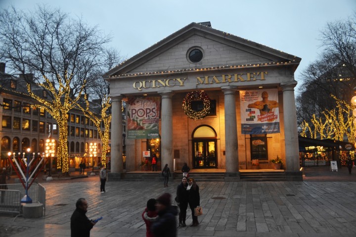 Boston's Quincy Market at Christmas
