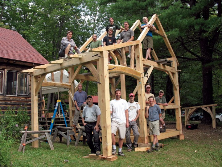 Students at the Heartwood School in Washington, Massachusetts, keep  the craft of timber framing alive using traditional tools and techniques.